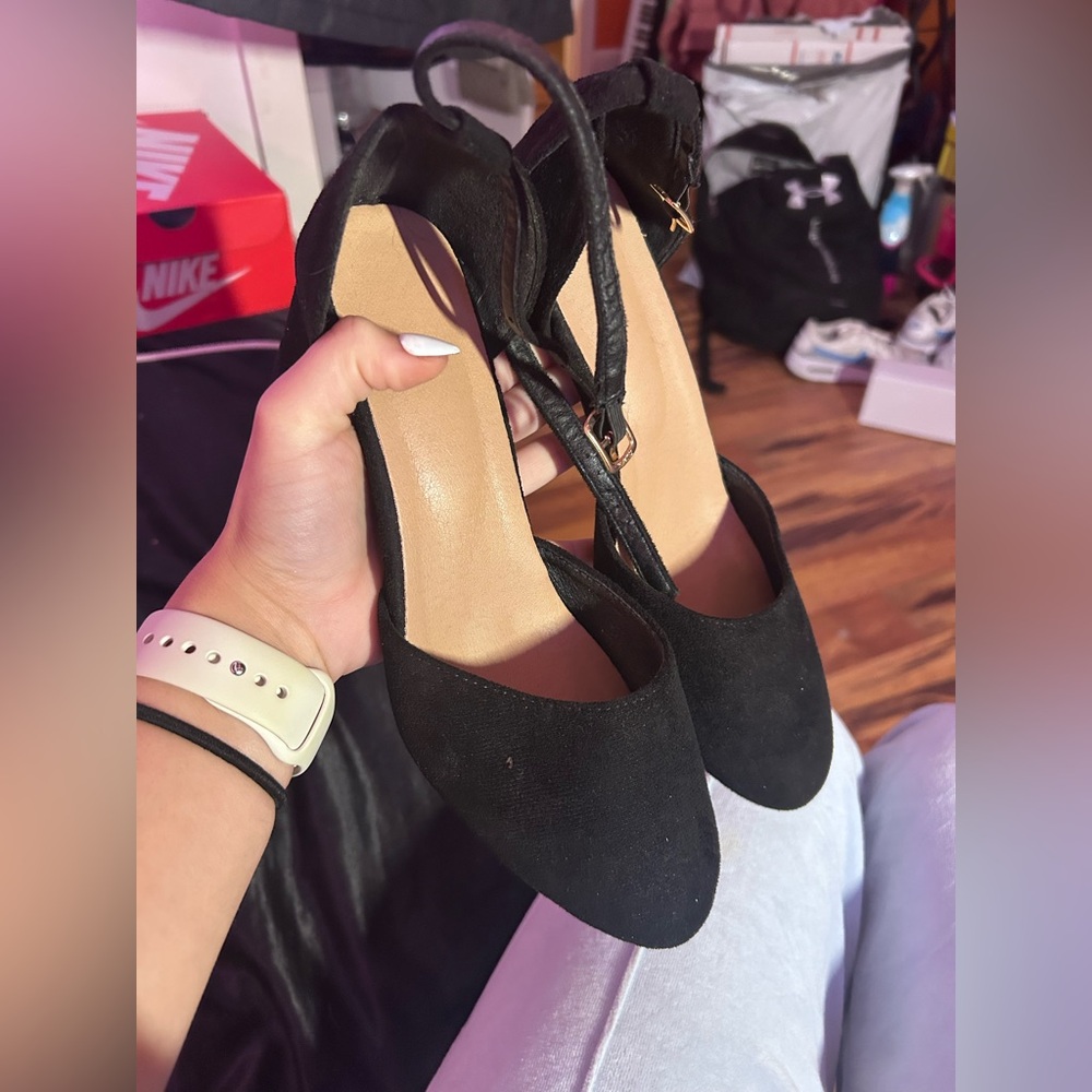 SHEIN Black Suede Heels